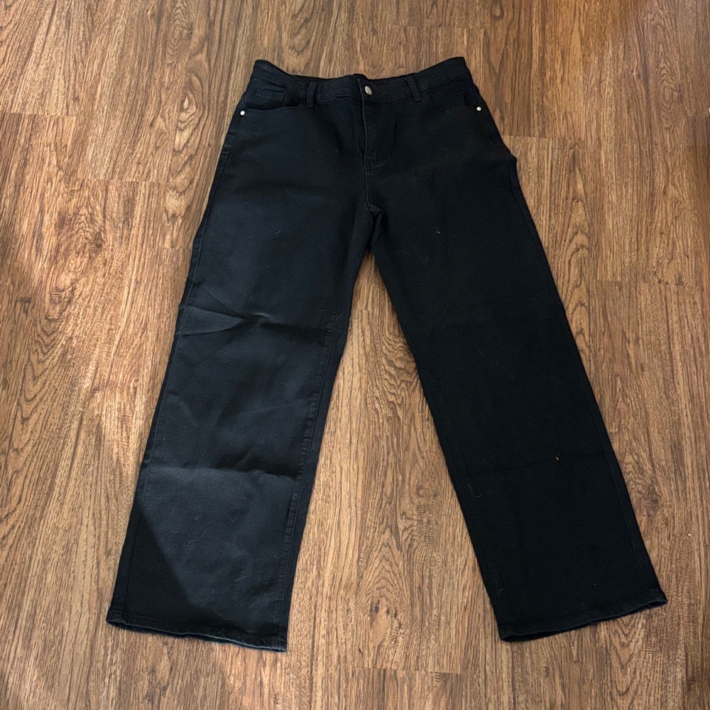 Black Wide-Leg Women Jeans